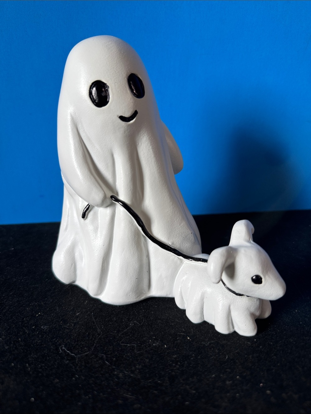HomeGoods White Ghost Figurine with Puppy on Leash